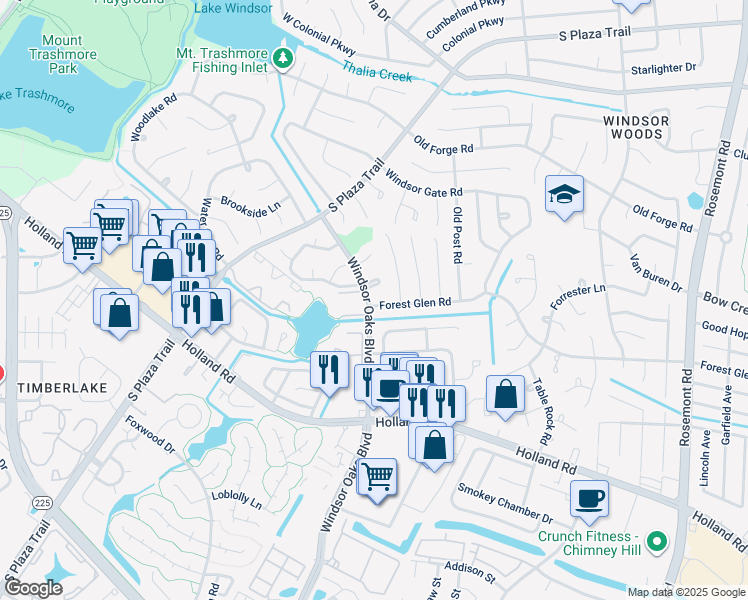map of restaurants, bars, coffee shops, grocery stores, and more near 3928 Forest Glen Road in Virginia Beach