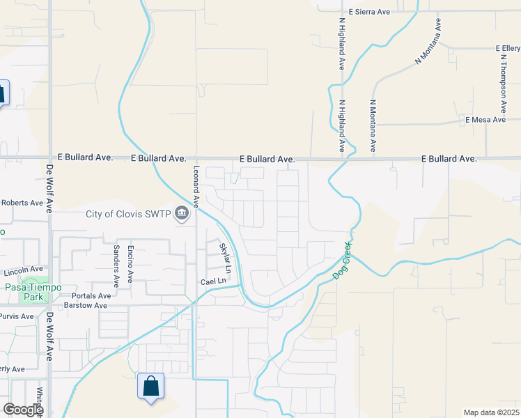 map of restaurants, bars, coffee shops, grocery stores, and more near 824 Agua Dulce Avenue in Clovis