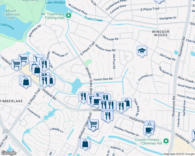 map of restaurants, bars, coffee shops, grocery stores, and more near 612 Brentwater Road in Virginia Beach