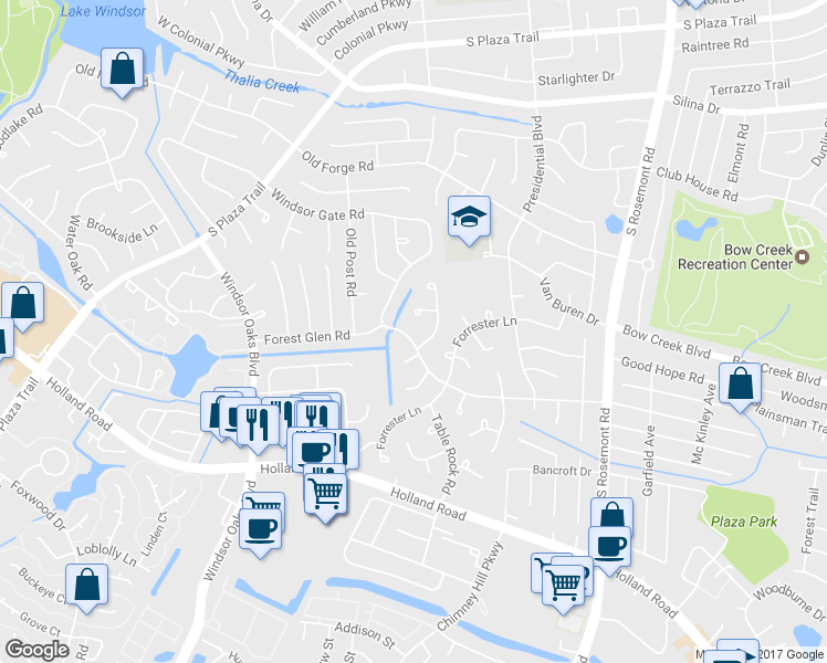 map of restaurants, bars, coffee shops, grocery stores, and more near 3824 Forest Glen Road in Virginia Beach