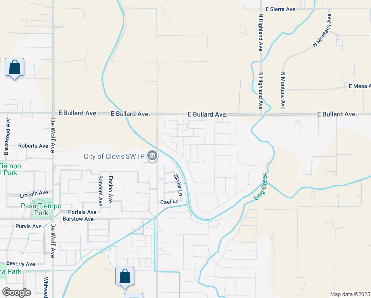 map of restaurants, bars, coffee shops, grocery stores, and more near 4160 Shaw Avenue in Clovis