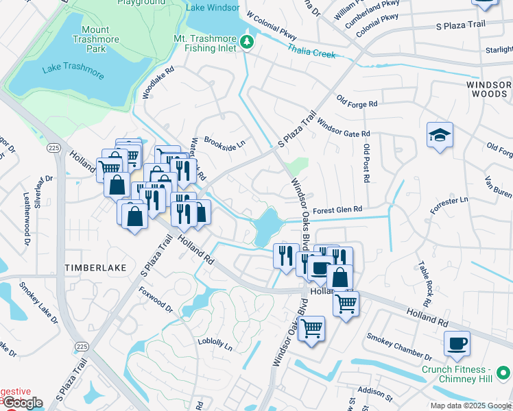 map of restaurants, bars, coffee shops, grocery stores, and more near 3959 Marina Lake Road in Virginia Beach