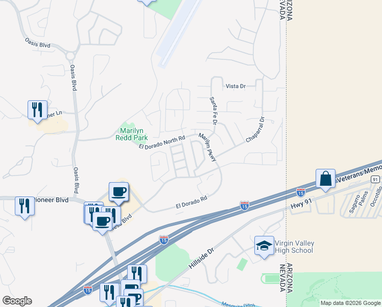 map of restaurants, bars, coffee shops, grocery stores, and more near 731 Appletree Lane in Mesquite