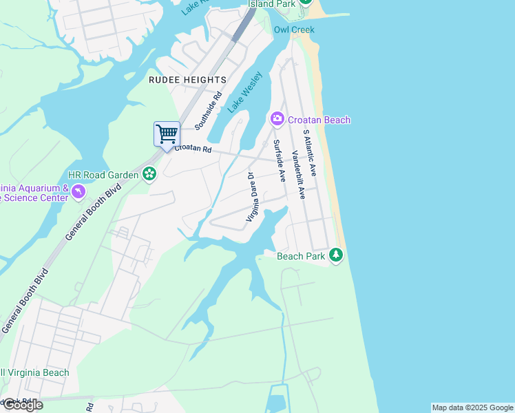 map of restaurants, bars, coffee shops, grocery stores, and more near 700 Virginia Dare Drive in Virginia Beach
