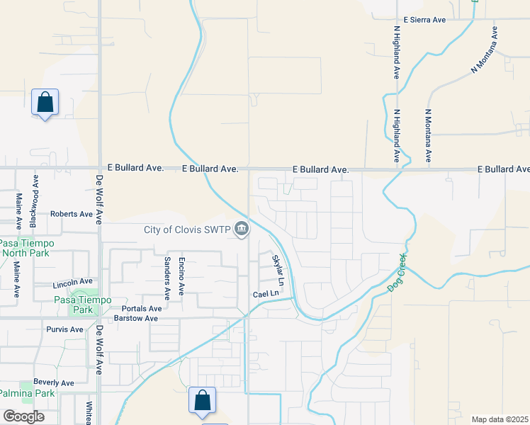 map of restaurants, bars, coffee shops, grocery stores, and more near 4160 Shaw Avenue in Clovis
