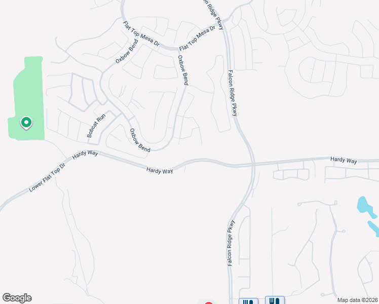 map of restaurants, bars, coffee shops, grocery stores, and more near 1325 Hardy Way in Mesquite