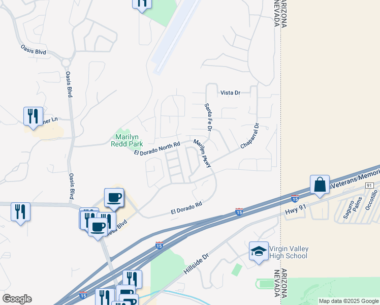 map of restaurants, bars, coffee shops, grocery stores, and more near 774 Appletree Lane in Mesquite