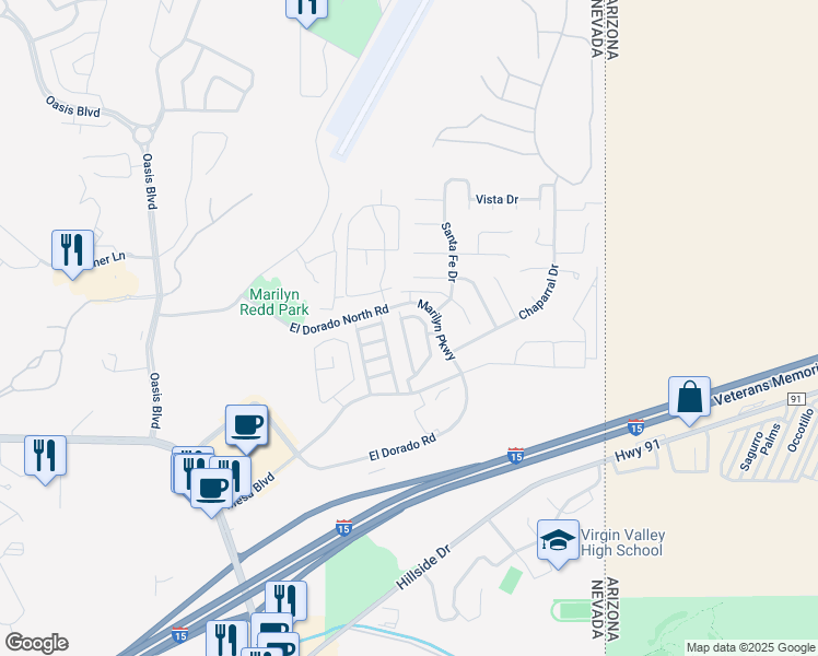 map of restaurants, bars, coffee shops, grocery stores, and more near 774 Appletree Lane in Mesquite