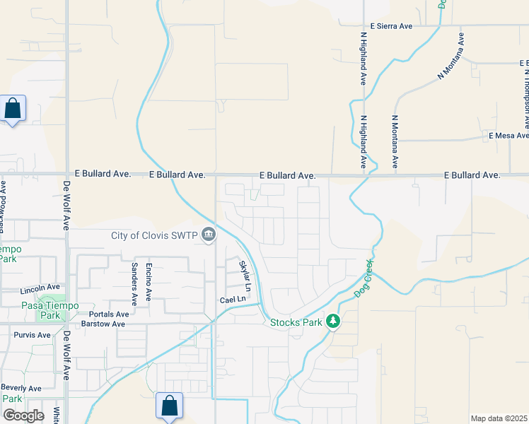 map of restaurants, bars, coffee shops, grocery stores, and more near 5880 Leonard Avenue in Clovis