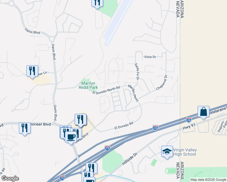map of restaurants, bars, coffee shops, grocery stores, and more near 491 Rio Valley in Mesquite