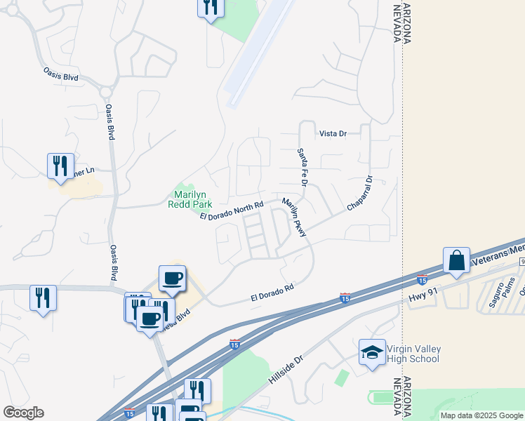 map of restaurants, bars, coffee shops, grocery stores, and more near 802 Mesquite Springs Drive in Mesquite