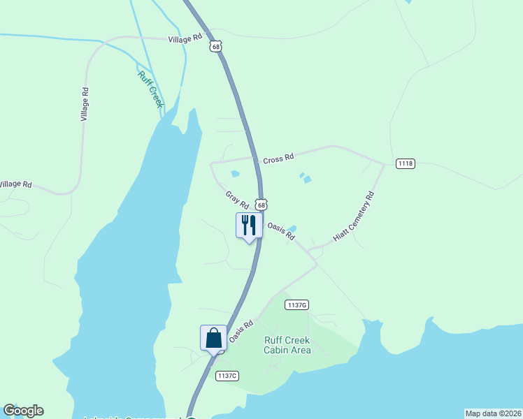 map of restaurants, bars, coffee shops, grocery stores, and more near 2 Gray Road in Benton