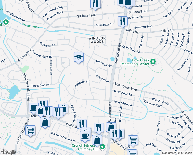 map of restaurants, bars, coffee shops, grocery stores, and more near 3633 Van Buren Drive in Virginia Beach