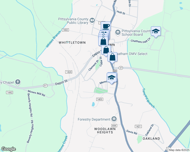 map of restaurants, bars, coffee shops, grocery stores, and more near 209 Collie Street in Chatham