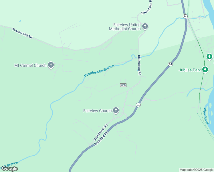 map of restaurants, bars, coffee shops, grocery stores, and more near 190 State Road 858 in Ivanhoe