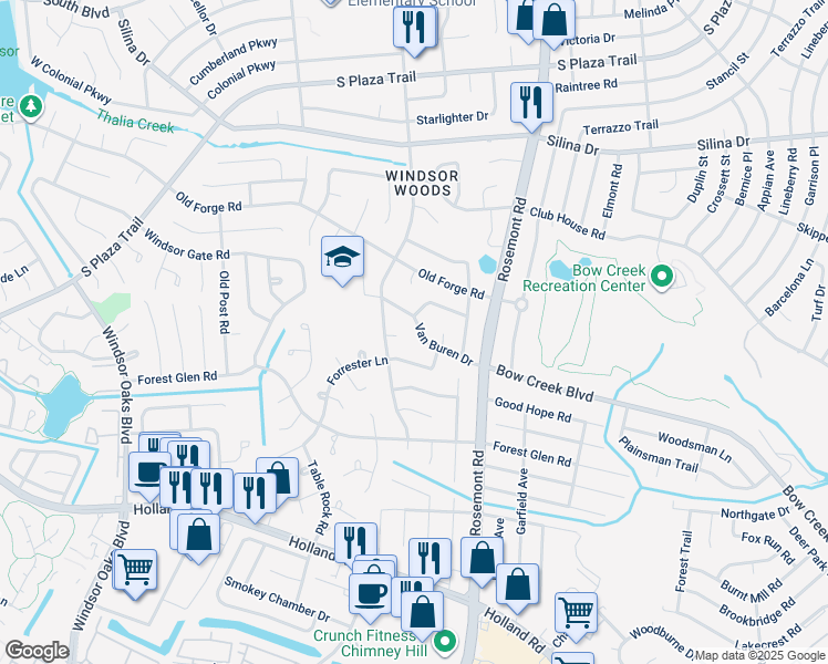 map of restaurants, bars, coffee shops, grocery stores, and more near 3641 Van Buren Drive in Virginia Beach