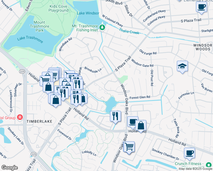 map of restaurants, bars, coffee shops, grocery stores, and more near 4034 Lake Ridge Circle in Virginia Beach