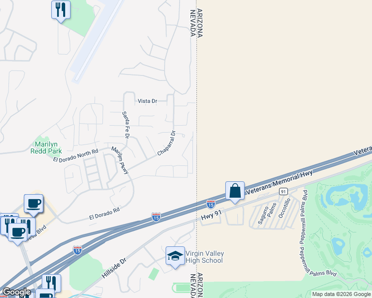 map of restaurants, bars, coffee shops, grocery stores, and more near in Mesquite