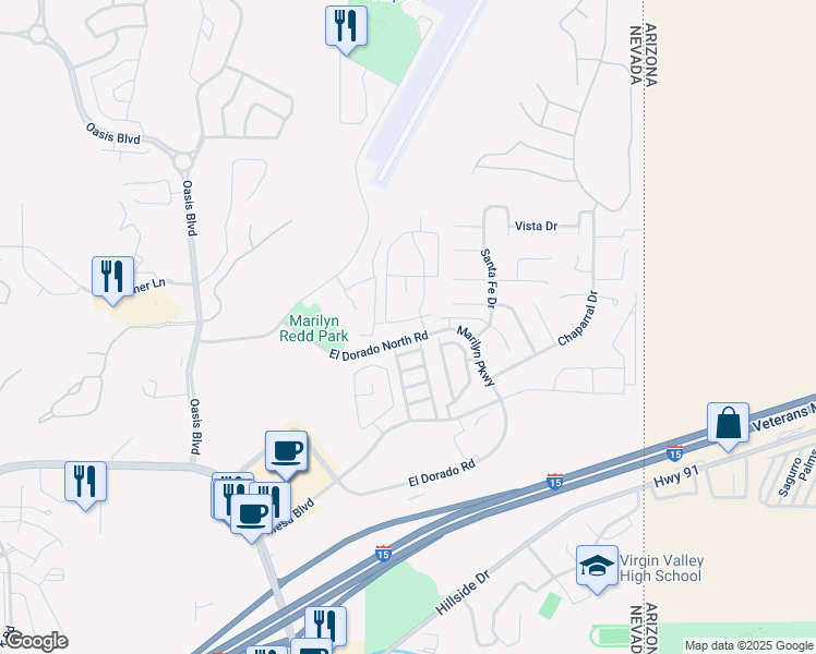map of restaurants, bars, coffee shops, grocery stores, and more near 813 Mesquite Springs Drive in Mesquite