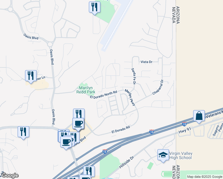 map of restaurants, bars, coffee shops, grocery stores, and more near 813 Mesquite Springs Drive in Mesquite