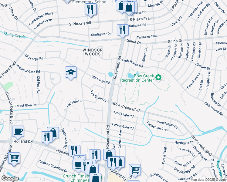 map of restaurants, bars, coffee shops, grocery stores, and more near 552 South Rosemont Road in Virginia Beach