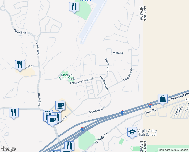 map of restaurants, bars, coffee shops, grocery stores, and more near 802 Mesquite Springs Drive in Mesquite