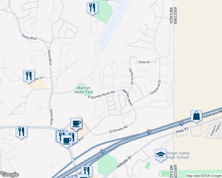 map of restaurants, bars, coffee shops, grocery stores, and more near 811 Mesquite Springs Drive in Mesquite