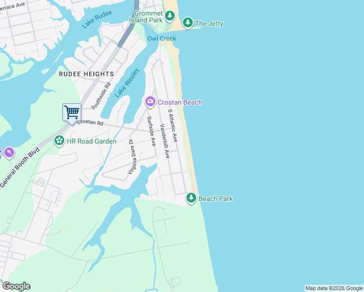 map of restaurants, bars, coffee shops, grocery stores, and more near 666 S Atlantic Ave in Virginia Beach