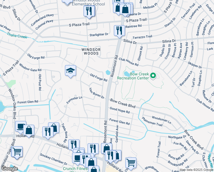 map of restaurants, bars, coffee shops, grocery stores, and more near 553 South Rosemont Road in Virginia Beach