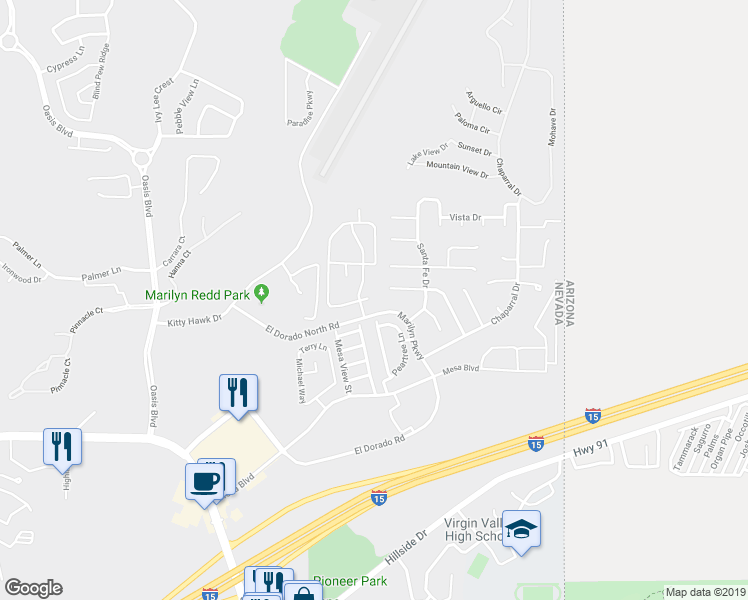map of restaurants, bars, coffee shops, grocery stores, and more near 802 Mesquite Springs Drive in Mesquite