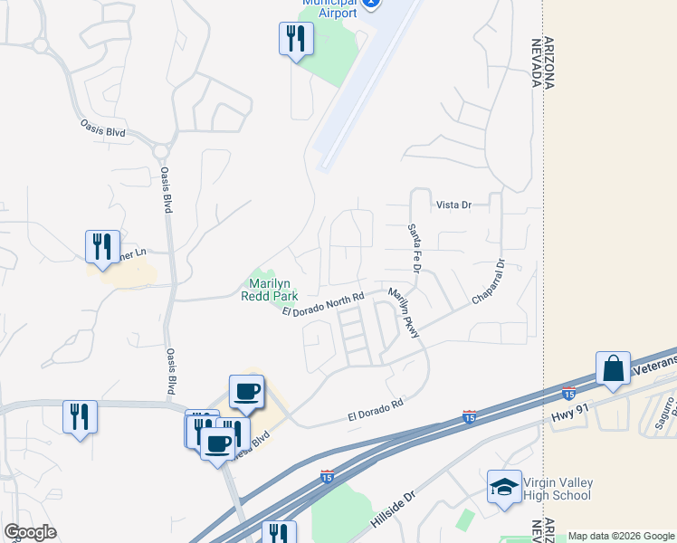 map of restaurants, bars, coffee shops, grocery stores, and more near 845 Mesquite Springs Drive in Mesquite