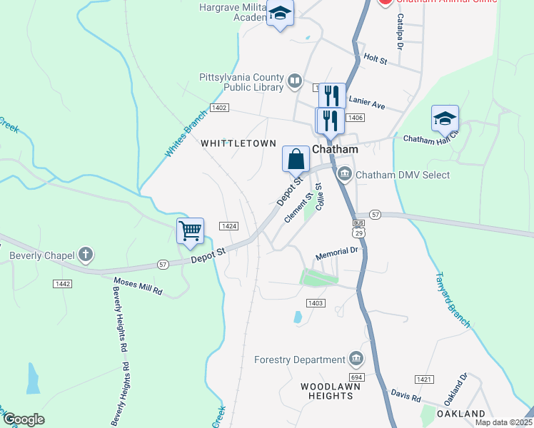 map of restaurants, bars, coffee shops, grocery stores, and more near 22 Ridge Street in Chatham