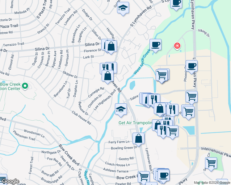 map of restaurants, bars, coffee shops, grocery stores, and more near 673 Bethune Drive in Virginia Beach