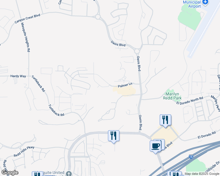 map of restaurants, bars, coffee shops, grocery stores, and more near 221 Pinnacle Circle in Mesquite