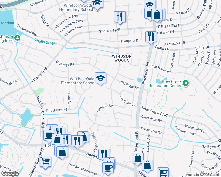 map of restaurants, bars, coffee shops, grocery stores, and more near 3800 Van Buren Drive in Virginia Beach
