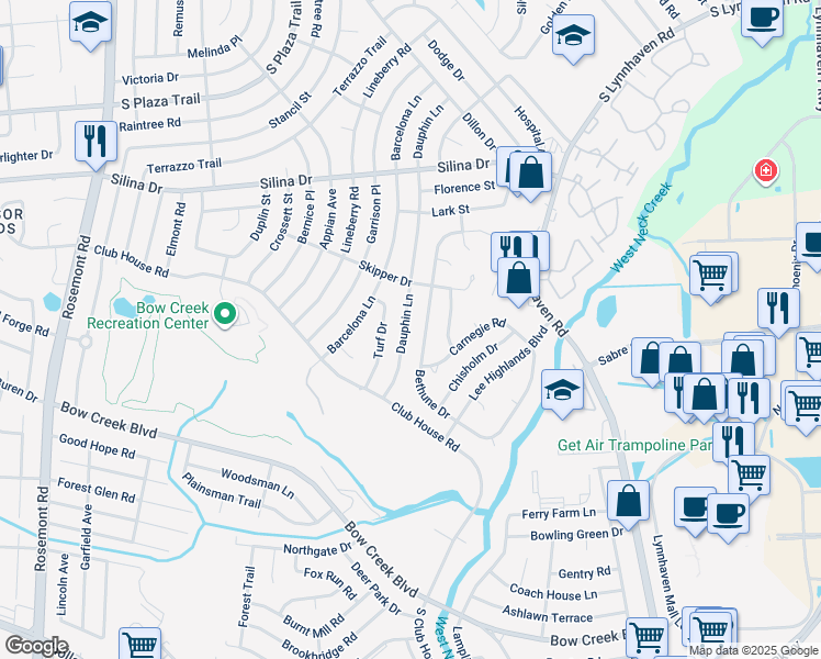 map of restaurants, bars, coffee shops, grocery stores, and more near 446 Dauphin Lane in Virginia Beach