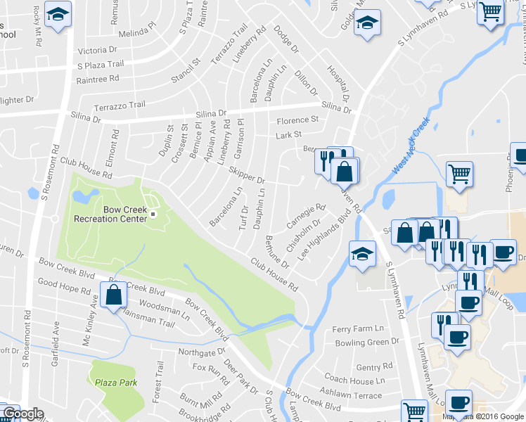 map of restaurants, bars, coffee shops, grocery stores, and more near 446 Dauphin Lane in Virginia Beach