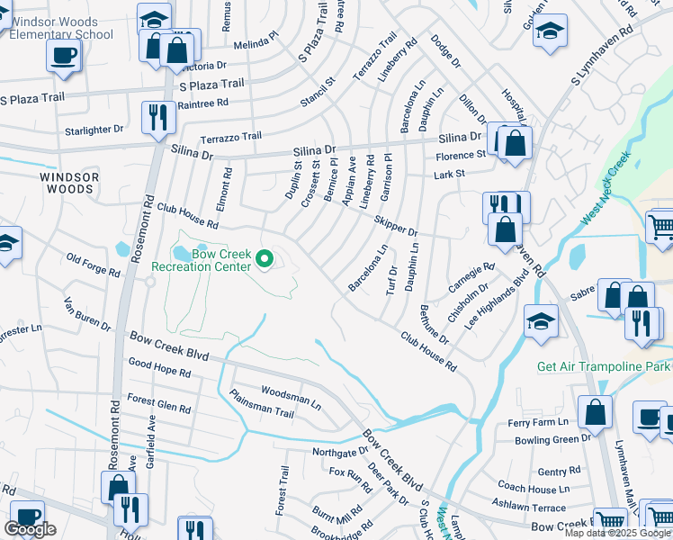 map of restaurants, bars, coffee shops, grocery stores, and more near 493 Garrison Place in Virginia Beach
