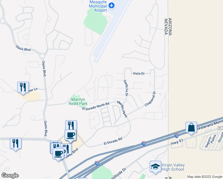 map of restaurants, bars, coffee shops, grocery stores, and more near 902 Mesquite Springs Drive in Mesquite