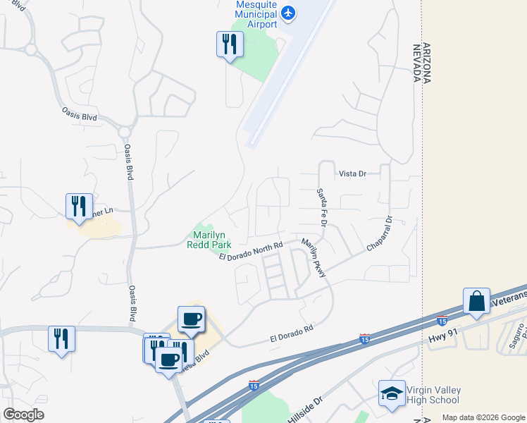 map of restaurants, bars, coffee shops, grocery stores, and more near 907 Mesquite Springs Drive in Mesquite