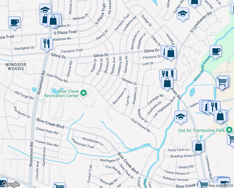 map of restaurants, bars, coffee shops, grocery stores, and more near 476 Garrison Place in Virginia Beach