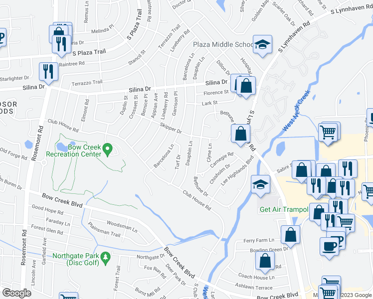 map of restaurants, bars, coffee shops, grocery stores, and more near 441 Dauphin Lane in Virginia Beach