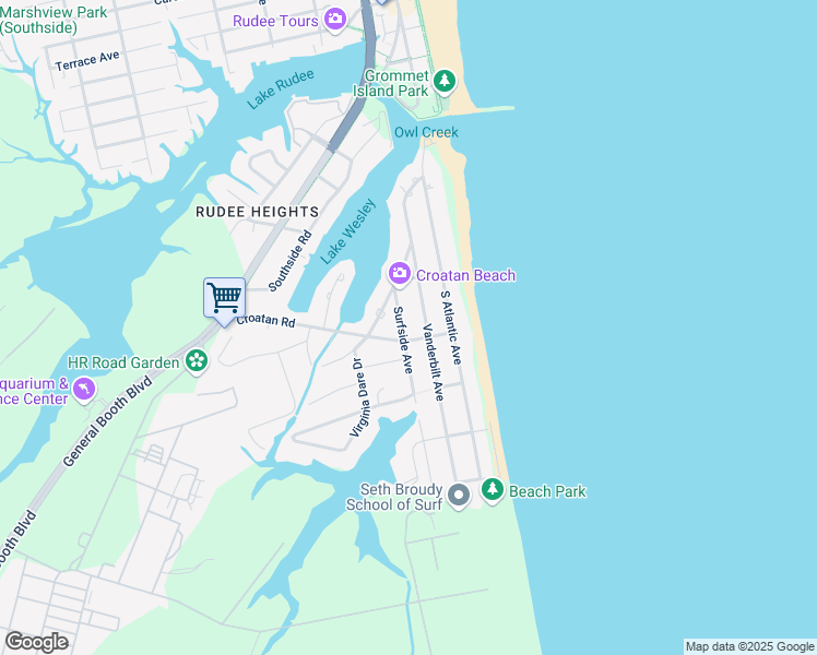 map of restaurants, bars, coffee shops, grocery stores, and more near 524 Surfside Avenue in Virginia Beach