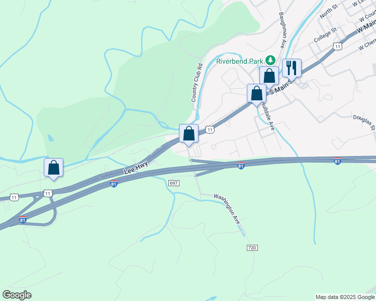 map of restaurants, bars, coffee shops, grocery stores, and more near 211 Washington Avenue in Marion