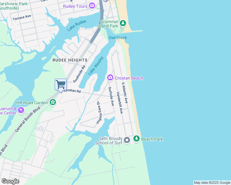 map of restaurants, bars, coffee shops, grocery stores, and more near 524 Surfside Avenue in Virginia Beach