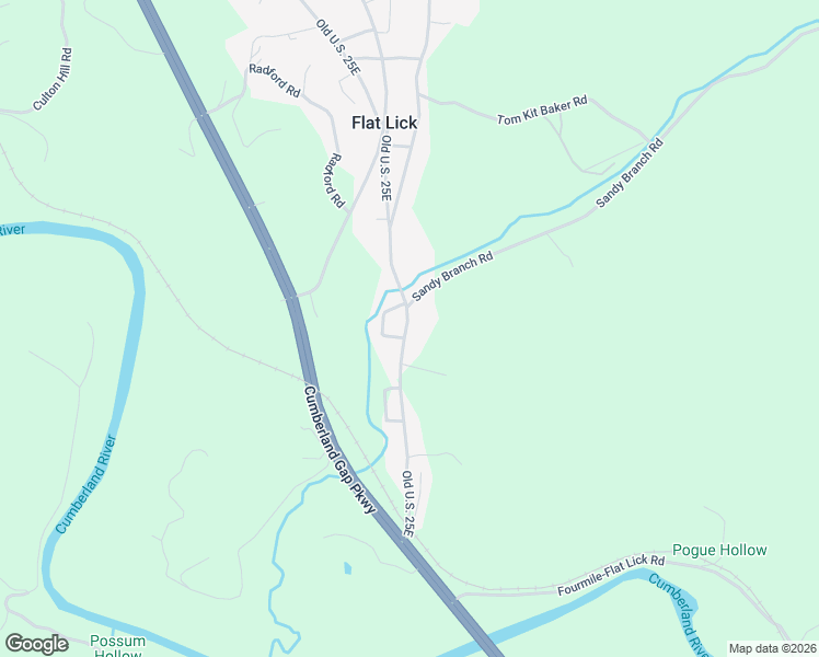map of restaurants, bars, coffee shops, grocery stores, and more near 1777 Evergreen Road in Flat Lick