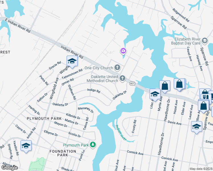 map of restaurants, bars, coffee shops, grocery stores, and more near 3313 Hornsea Road in Chesapeake