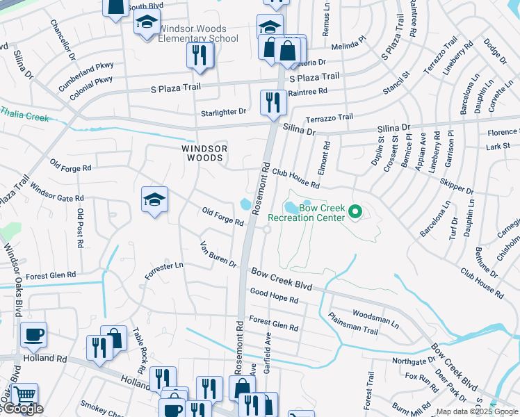 map of restaurants, bars, coffee shops, grocery stores, and more near 528 South Rosemont Road in Virginia Beach