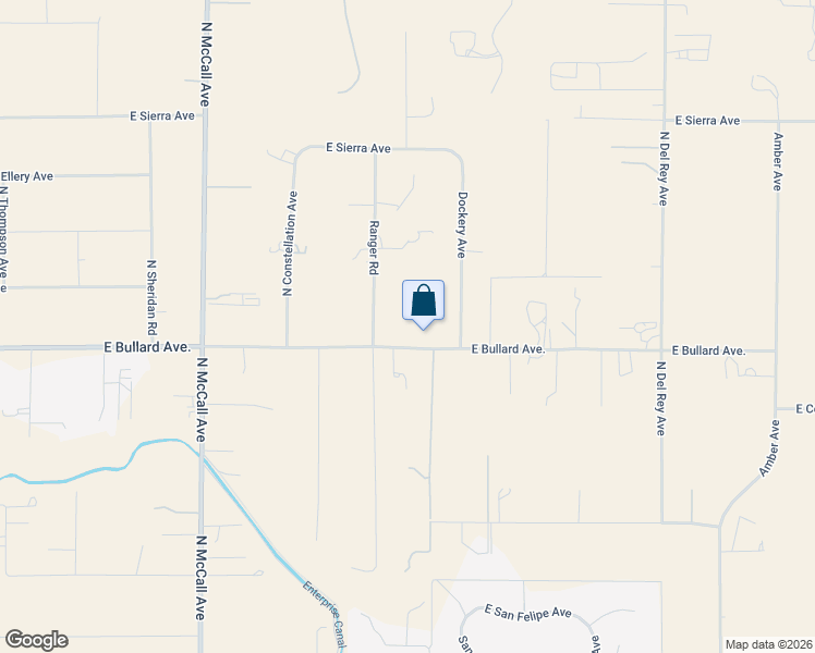 map of restaurants, bars, coffee shops, grocery stores, and more near 10426 East Bullard Avenue in Clovis