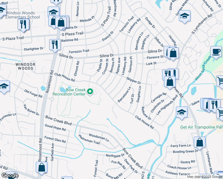 map of restaurants, bars, coffee shops, grocery stores, and more near 481 Lineberry Road in Virginia Beach